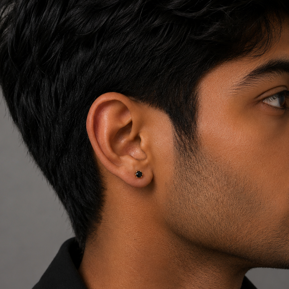 Noir Stud Earring - 4MM