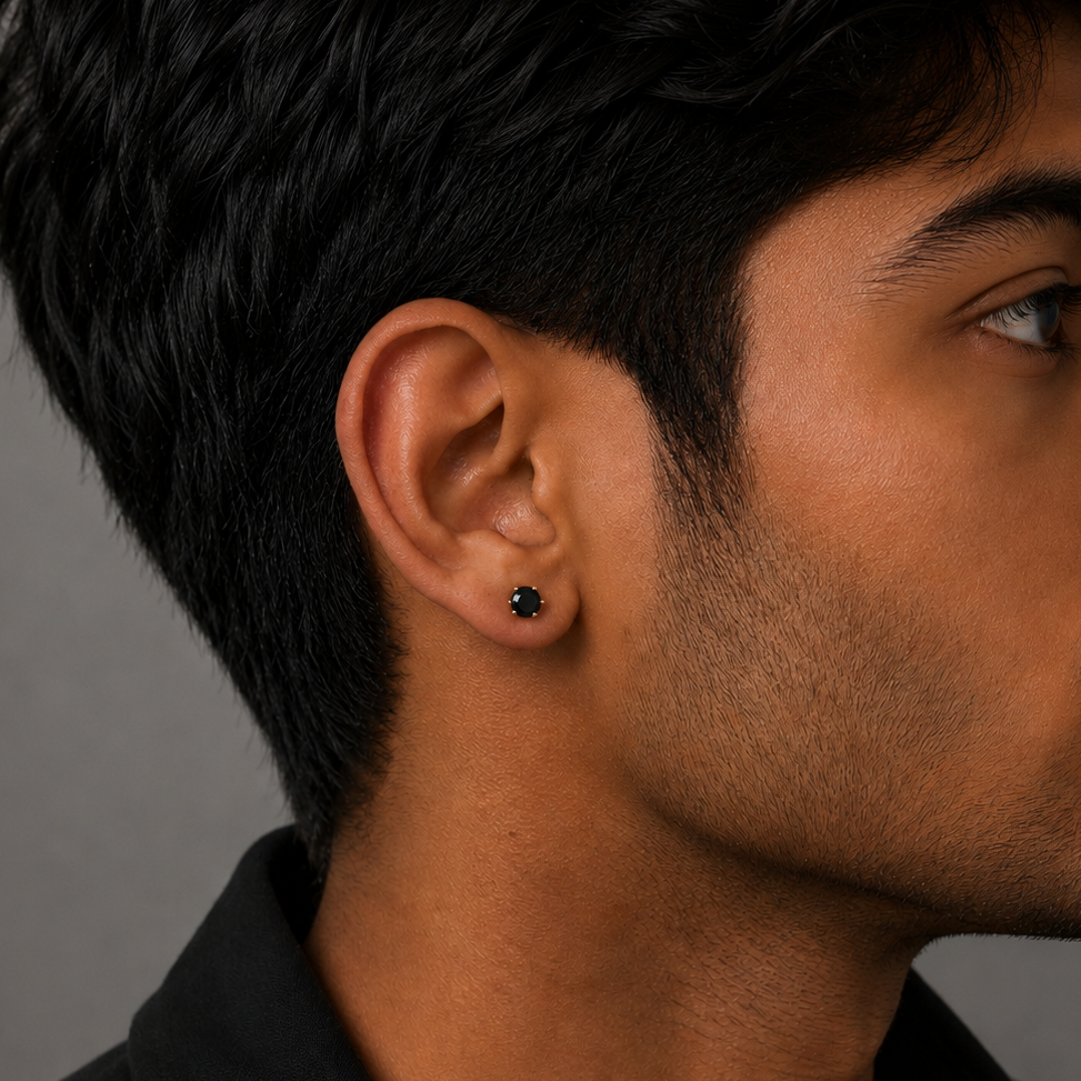 Noir Stud Earring - 5 MM