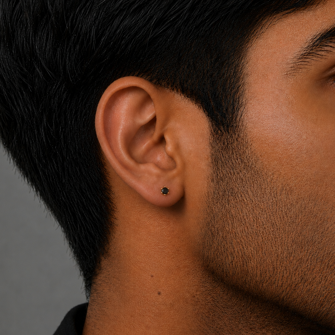 Noir Stud Earring - 3 MM