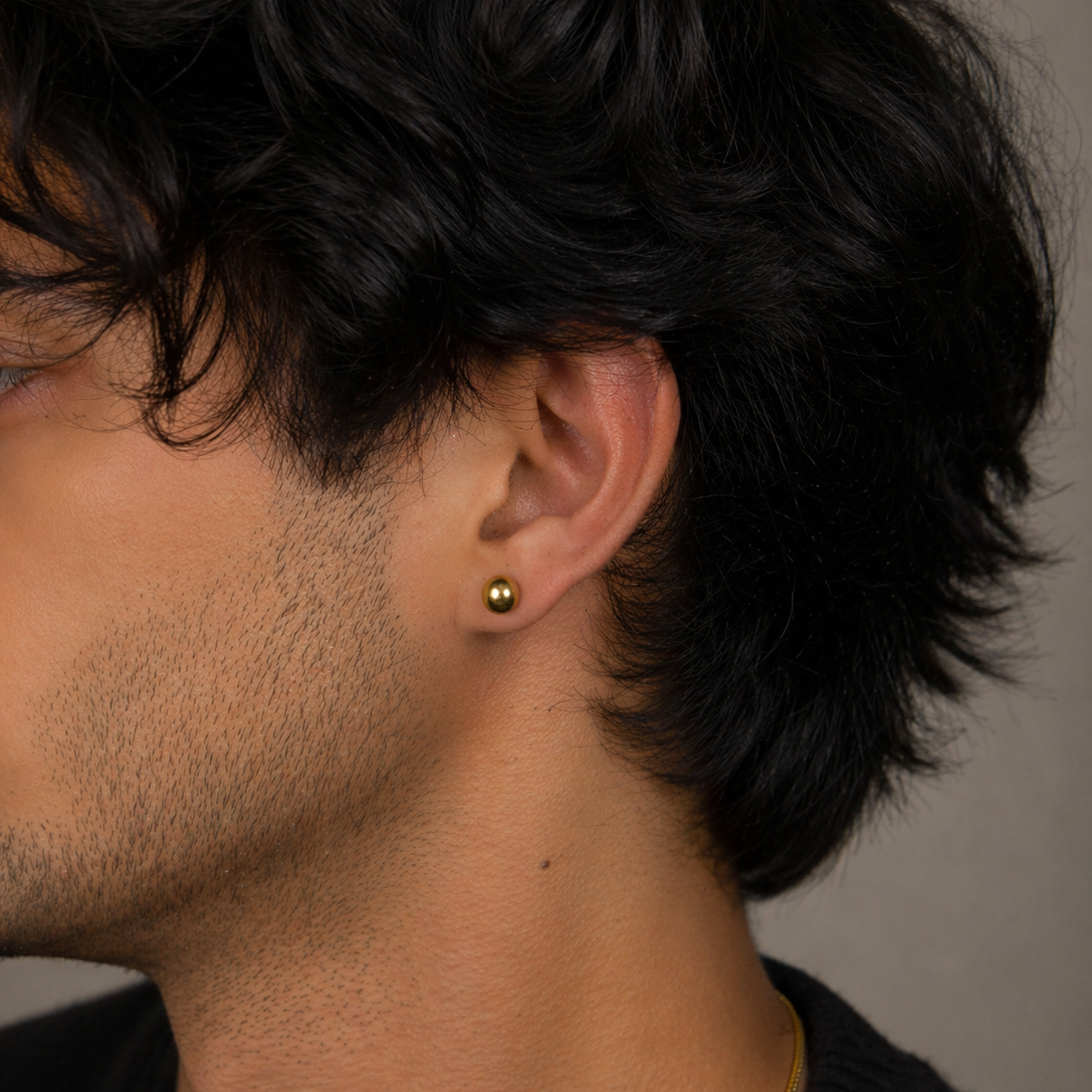 Orb Pin Earring - 7 MM