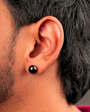 Orb Black Stud Earring - 8 MM