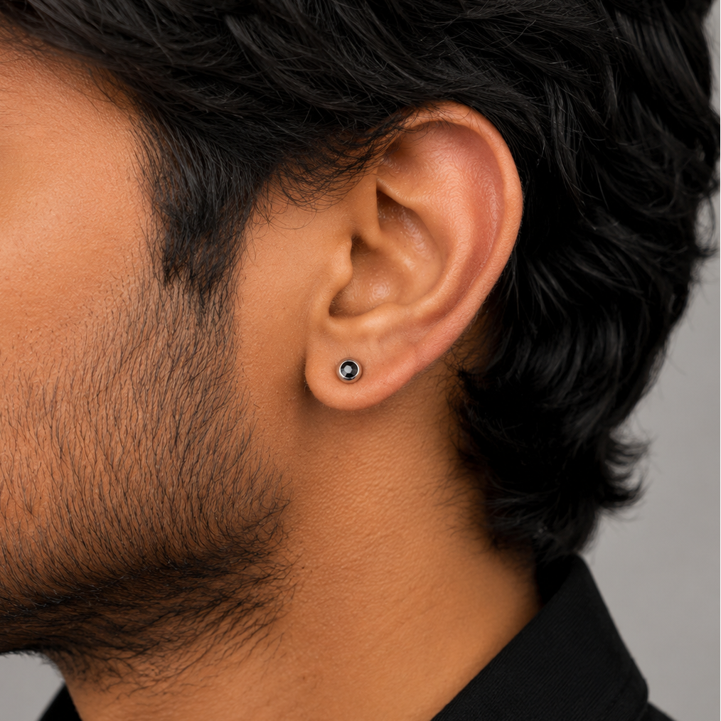 Orb Eye Stud Earring - Silver