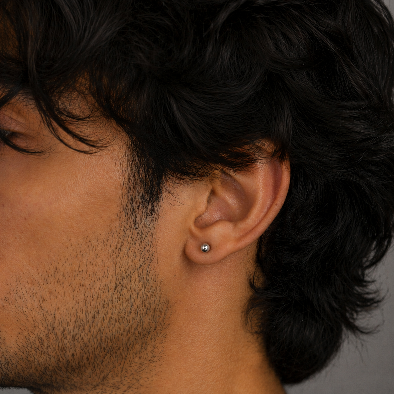 Orb Pin Earring - 4 MM - S