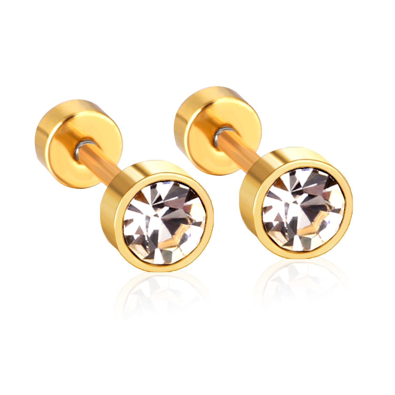 Spark Bolt Stud Earring - 4 MM