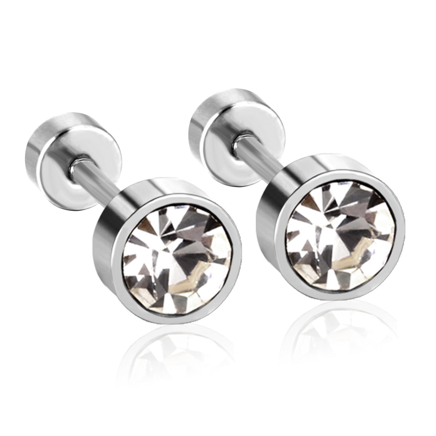 Spark Bolt Stud Earring - 4 MM - S