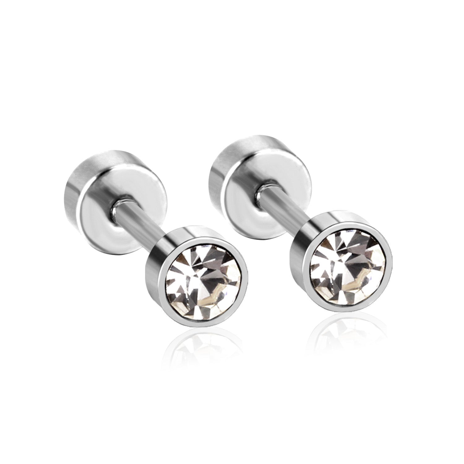 Spark Bolt Stud Earring - 3 MM - S