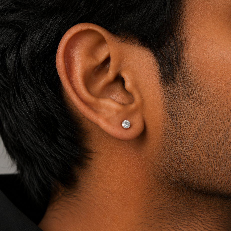 Solitaire Stud Earring - 4 MM