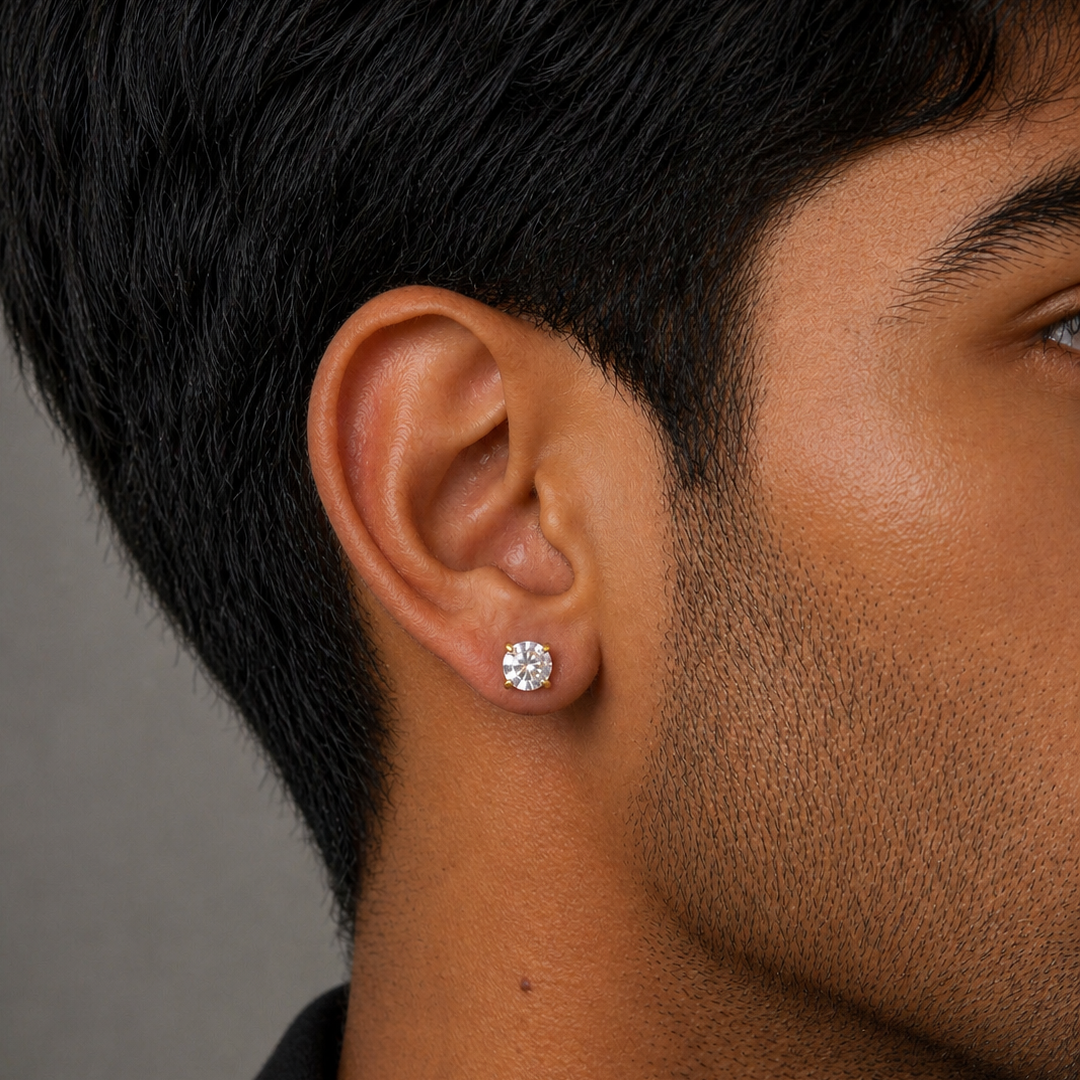 Solitaire Stud Earring - 7 MM
