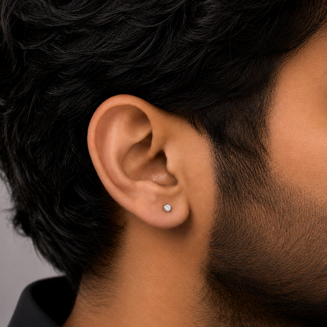 Spark Bolt Stud Earring - 3 MM - S
