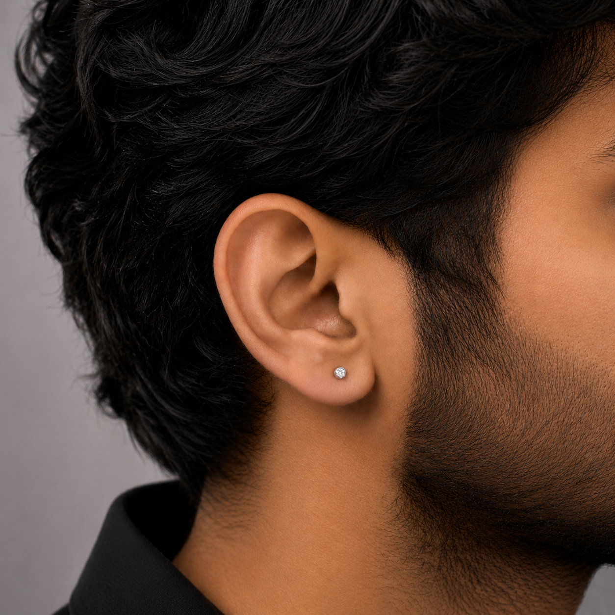 Spark Bolt Stud Earring - 3 MM - S