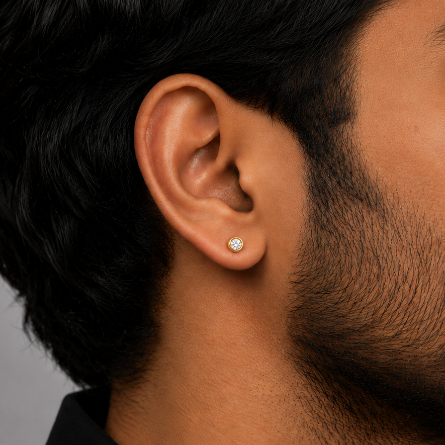 Spark Bolt Stud Earring - 4 MM