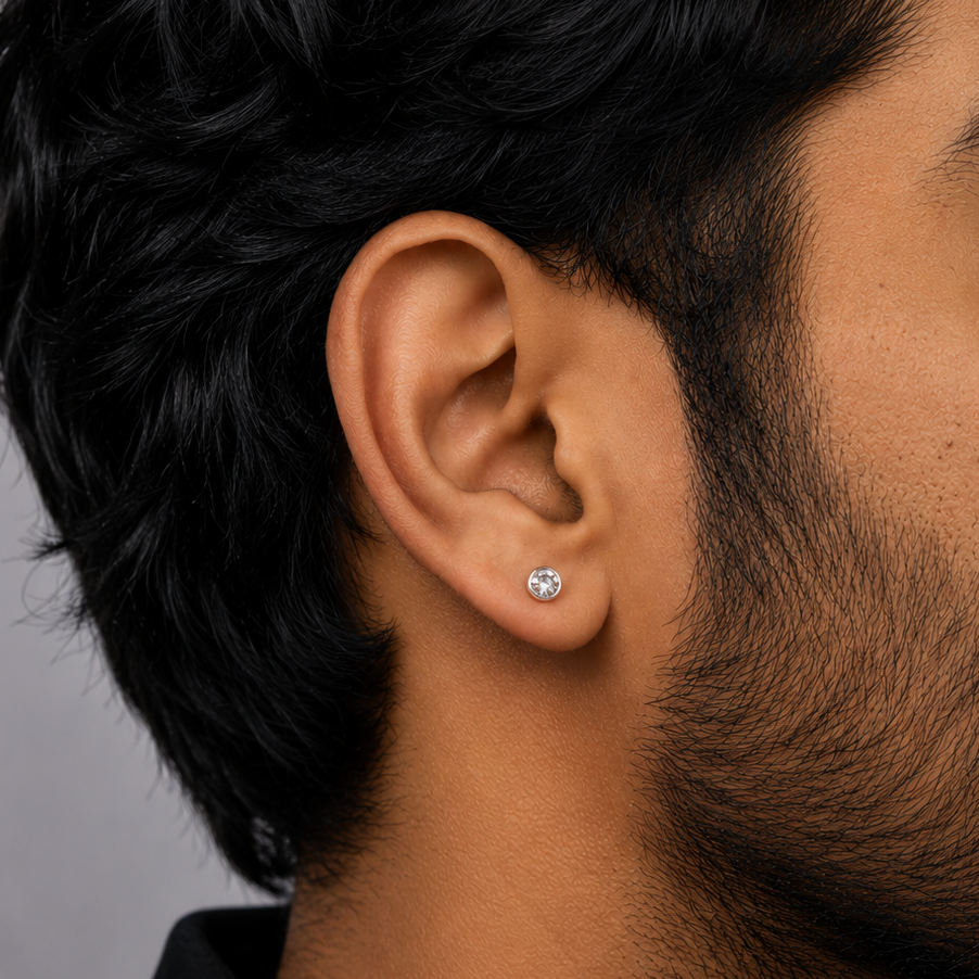 Spark Bolt Stud Earring - 5 MM - S
