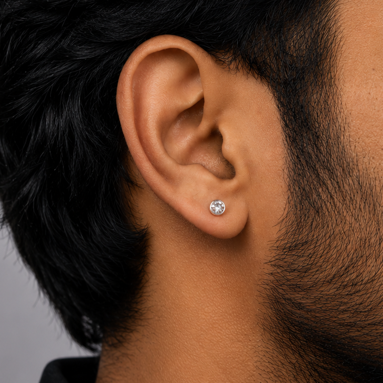 Spark Bolt Stud Earring - 5 MM - S