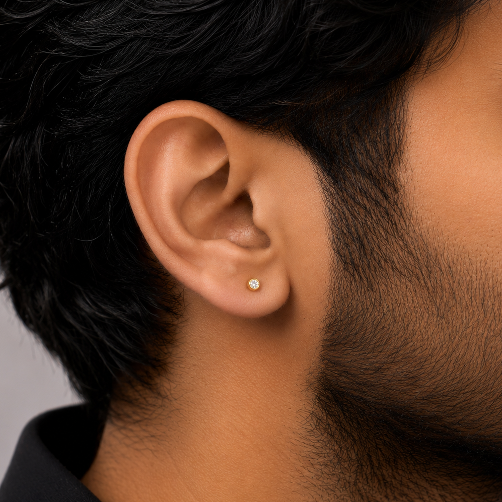 Spark Bolt Stud Earring - 3 MM
