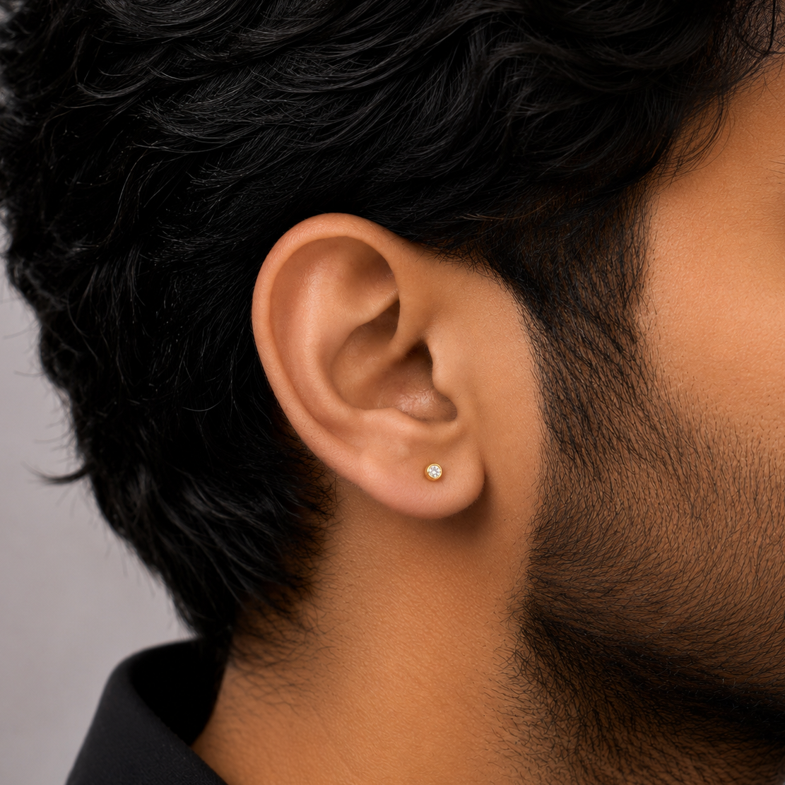 Spark Bolt Stud Earring - 3 MM