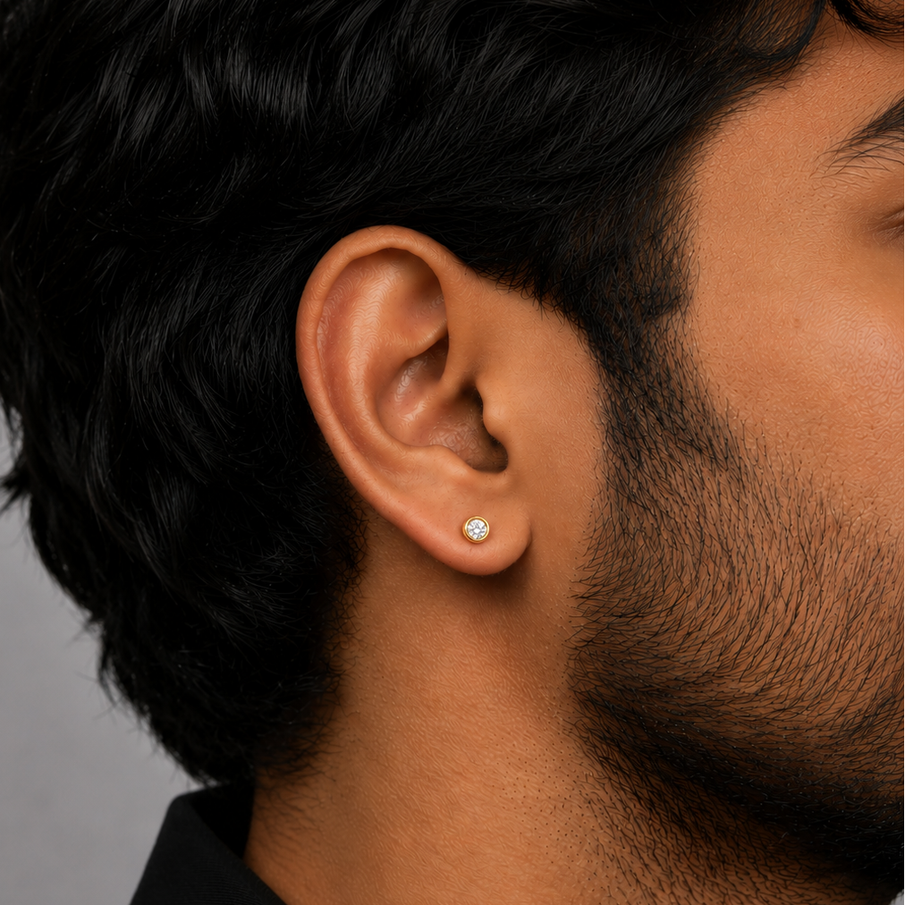 Spark Bolt Stud Earring - 4 MM