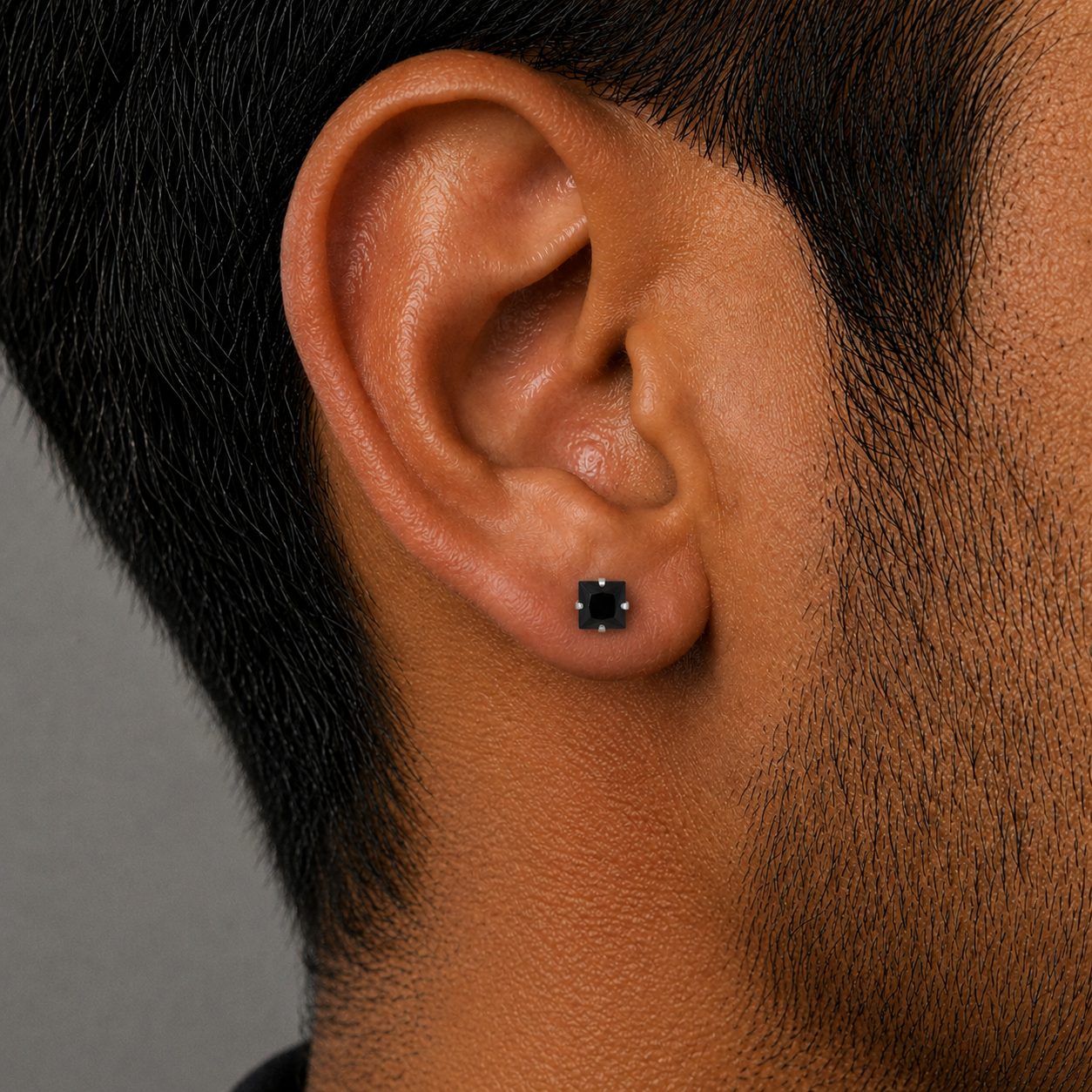 Square Bolt Stud Earring - Silver