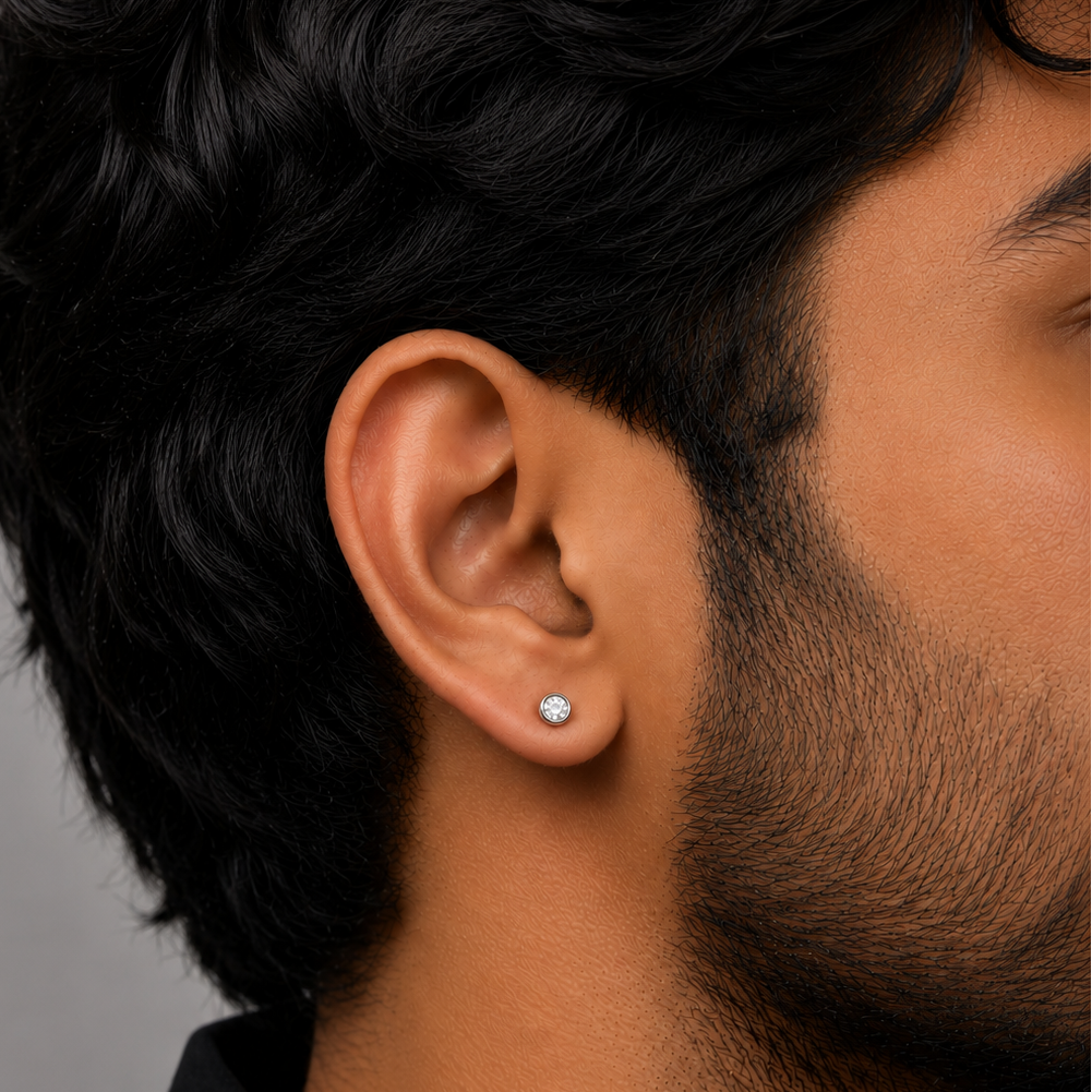Spark Bolt Stud Earring - 4 MM - S