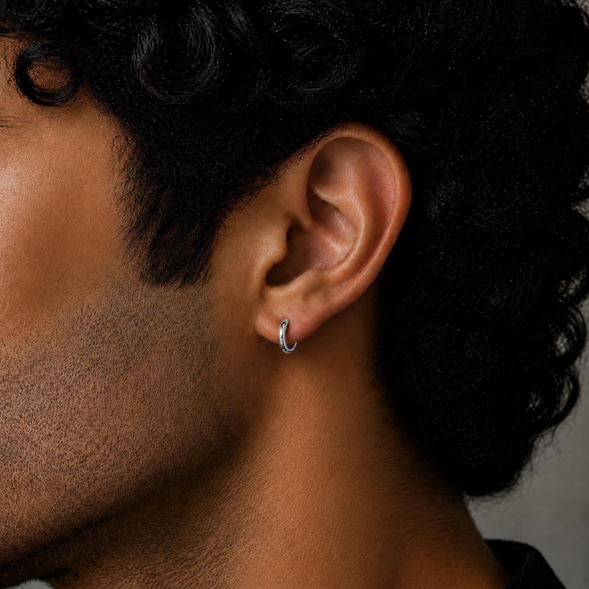 Thin Petite Hoop Earring - 8 MM - S