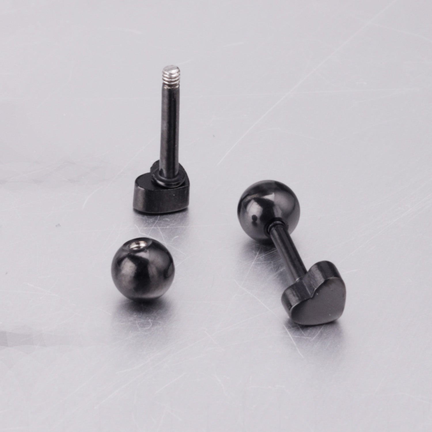 Heart Black Stud Earring