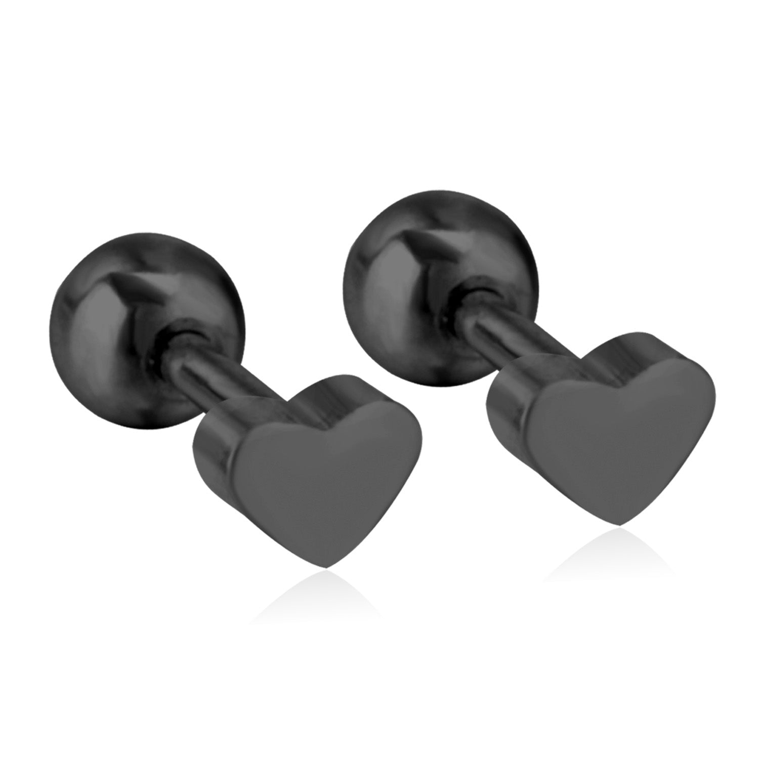 Heart Black Stud Earring