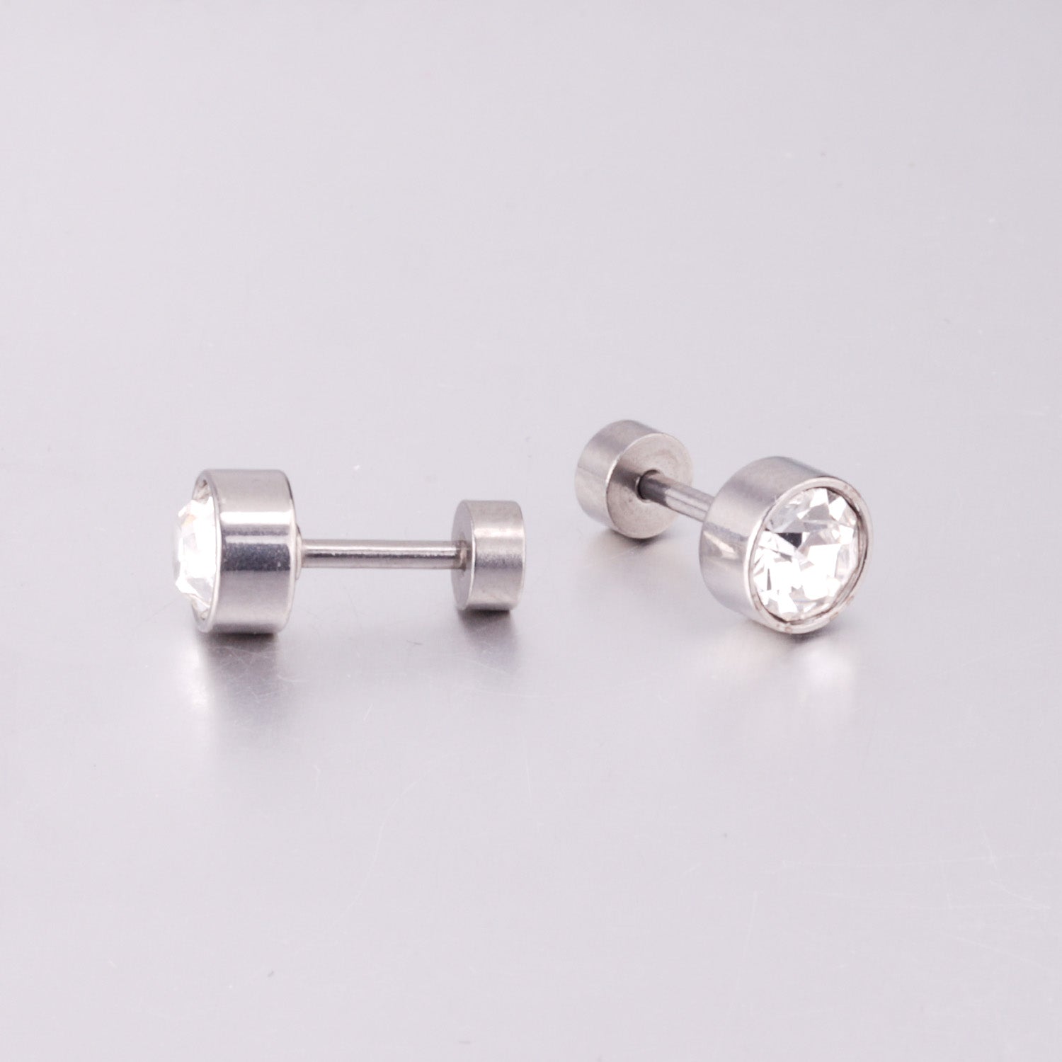 Spark Bolt Stud Earring - 4 MM - S