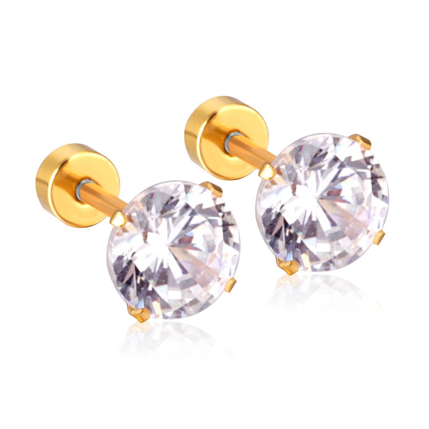 Solitaire Stud Earring - 7 MM