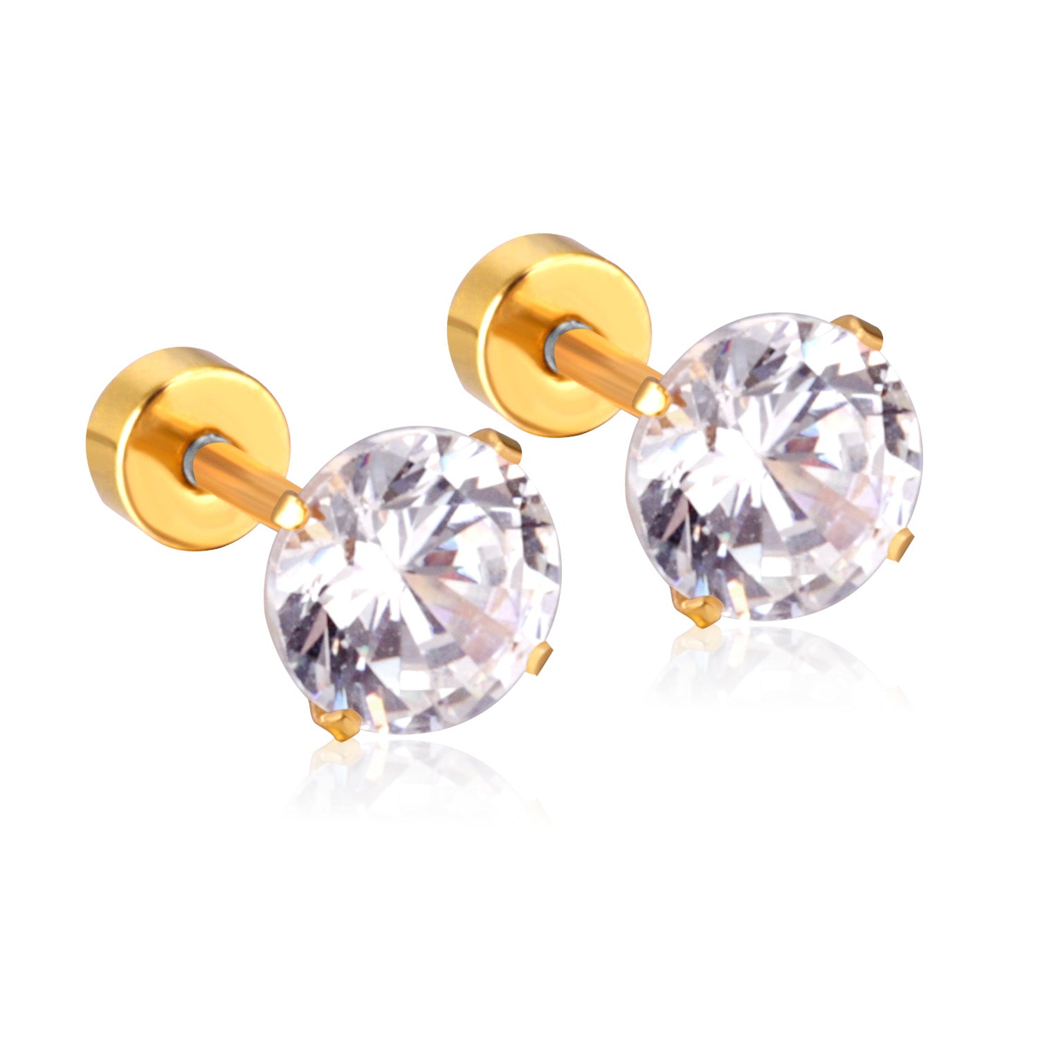 Solitaire Stud Earring - 6 MM