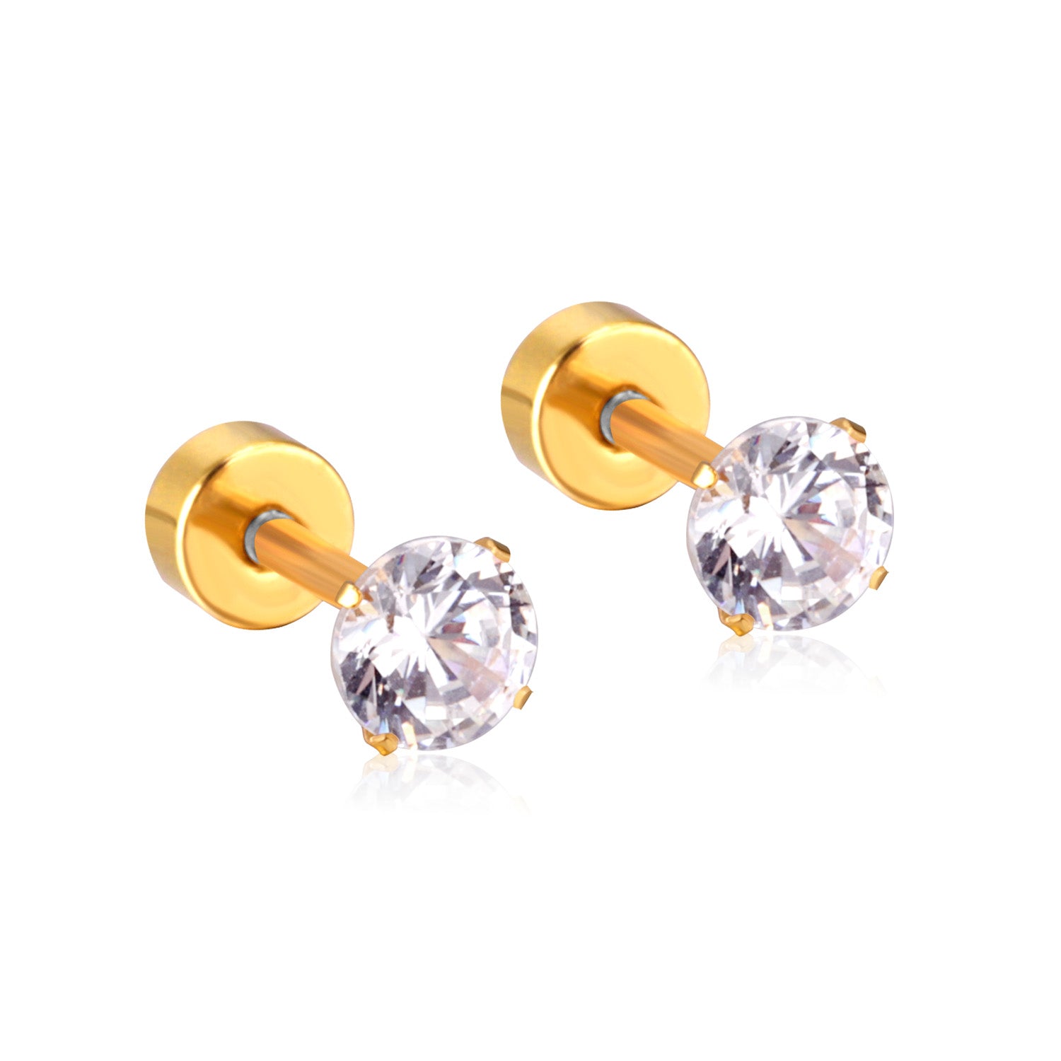 Solitaire Stud Earring - 4 MM