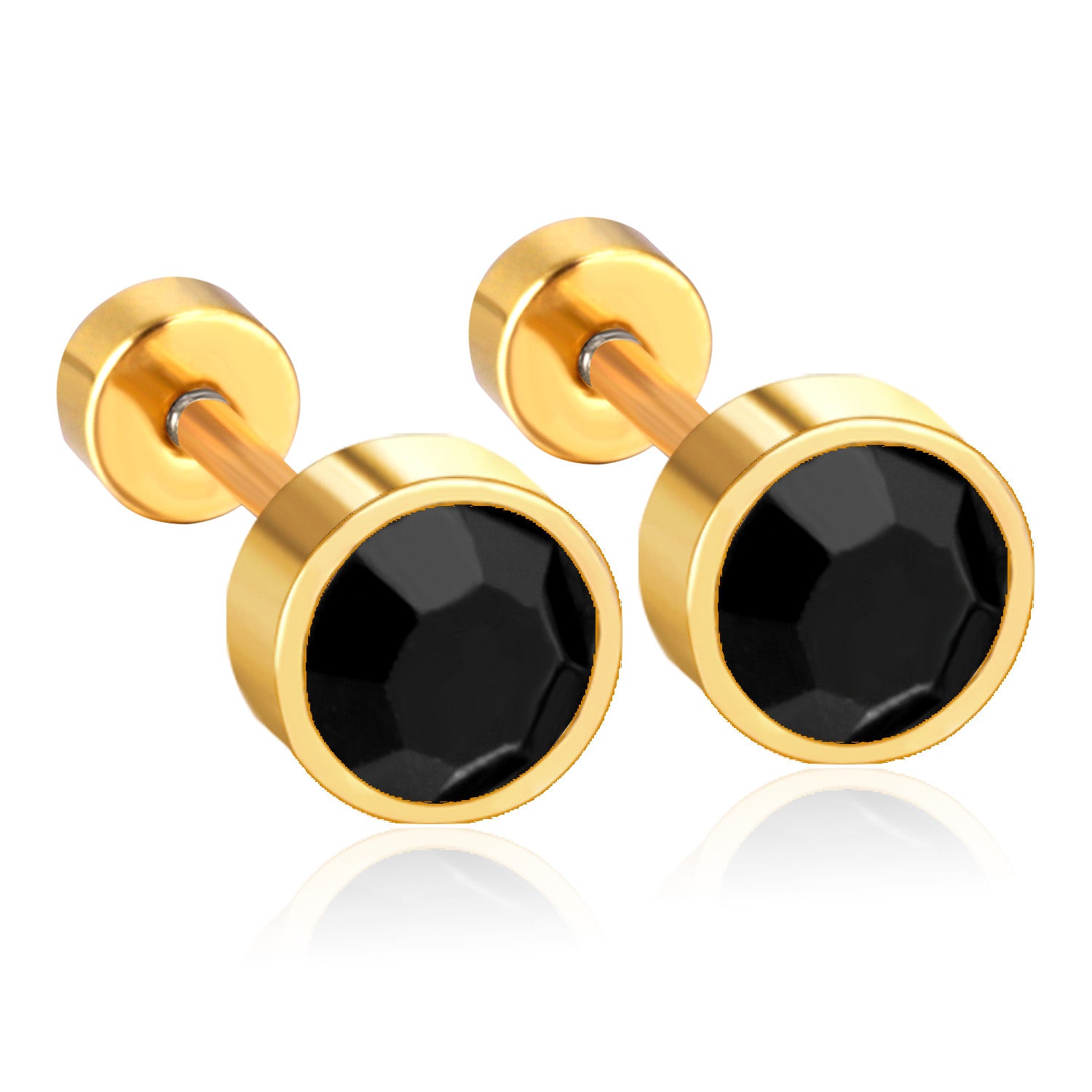 Midnight Bolt Stud Earring  - 5 MM