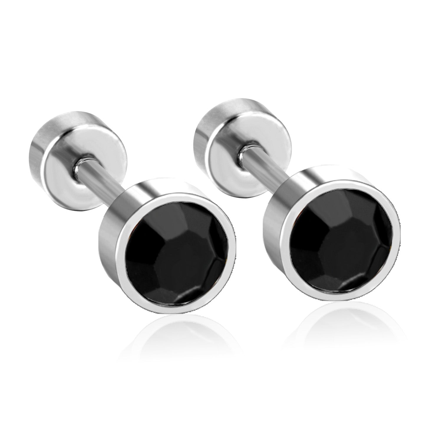 सिल्वर गोल स्टड इयररिंग - 3 MM