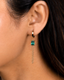 Zia Chain Hoop Earring - Emerald